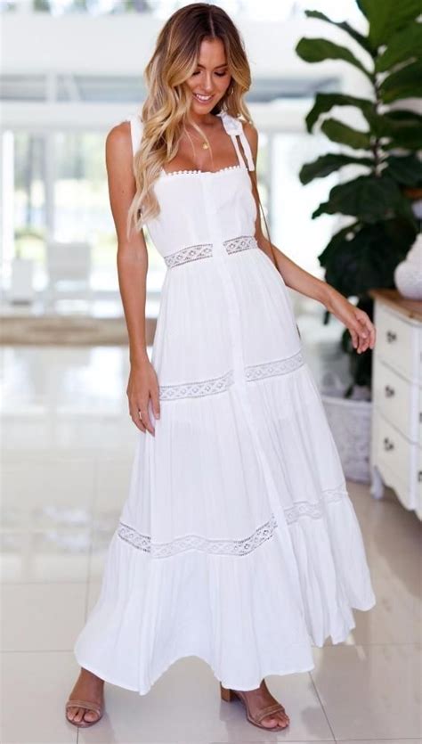 off white casual long dresses.